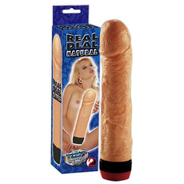 Vibratore vaginale e anale da 17 cm real deal natural