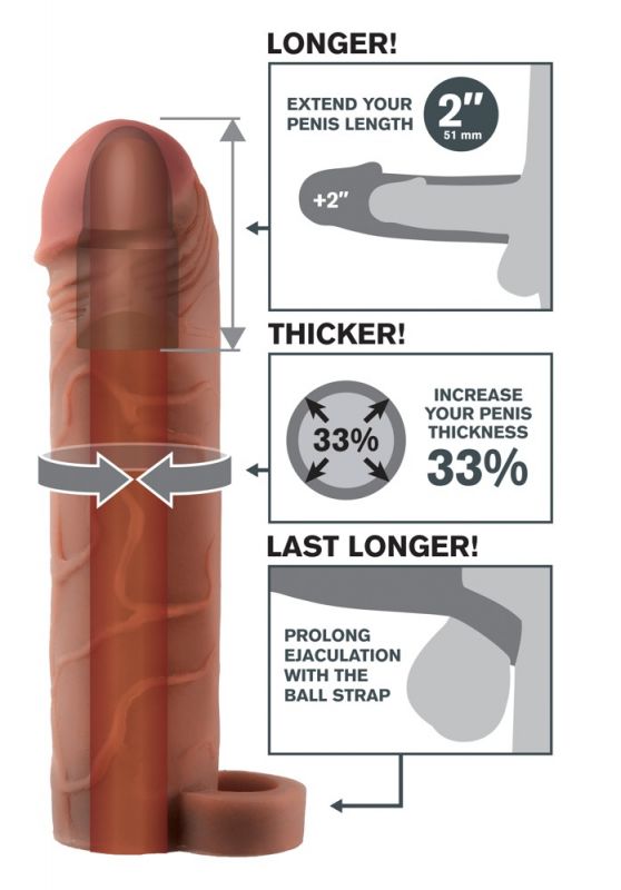 Guaina per pene con anello per testicoli +5.1cm