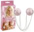 Copricapezzoli rosa con fiocco e fili di perline