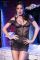 Chemise in pizzo e tulle con strass