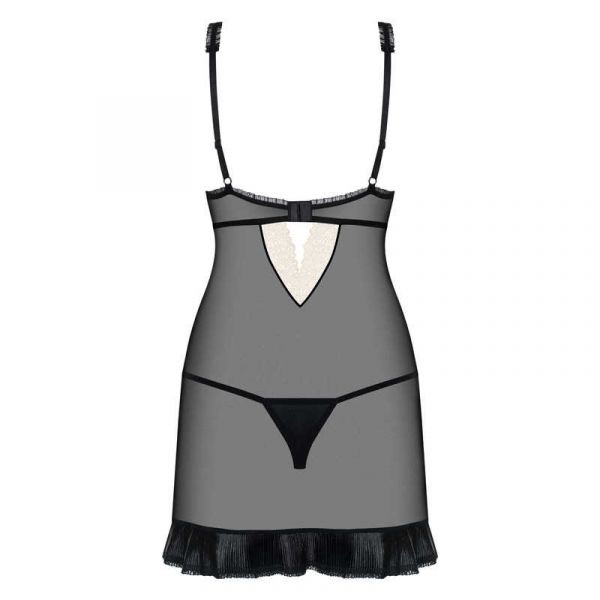 826-CHE Chemise aperto al seno con perizoma sexy