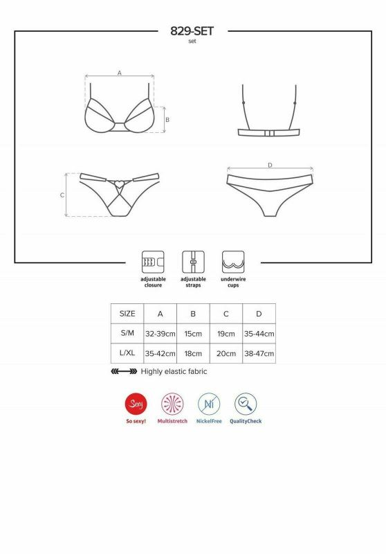 829-SET Completo intimo con gioiello 2pz