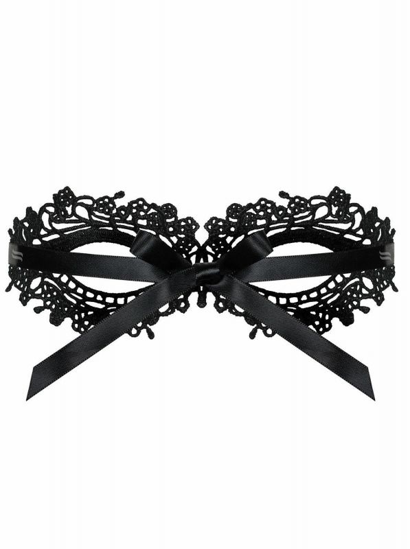 A710 MASCHERA IN NERO CON NASTRO DI RASO