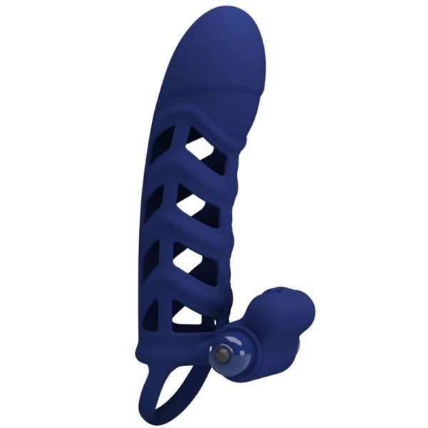 Altaf Anello Vibrante con Guaina in Silicone Blu