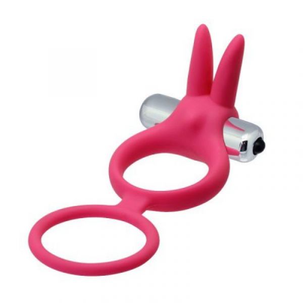 Doppio anello fallico in silicone con vibrazione