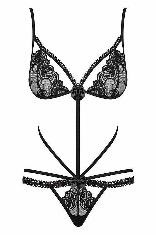 Body Wonderia nero con pizzo