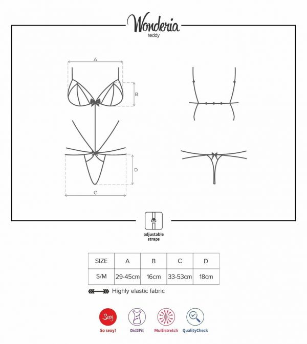Body Wonderia nero con pizzo
