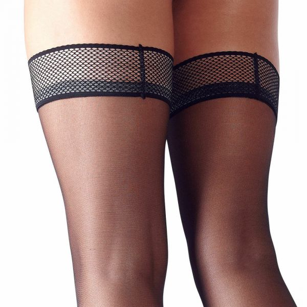 CALZE AUTOREGGENTI NERE CON RINFORZO IN SILICONE