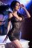 Chemise in pizzo e tulle con strass