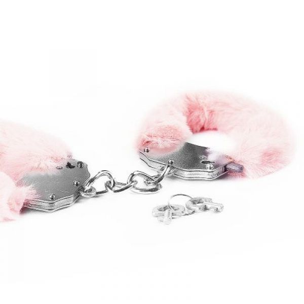 Manette in metallo e pelliccia rosa