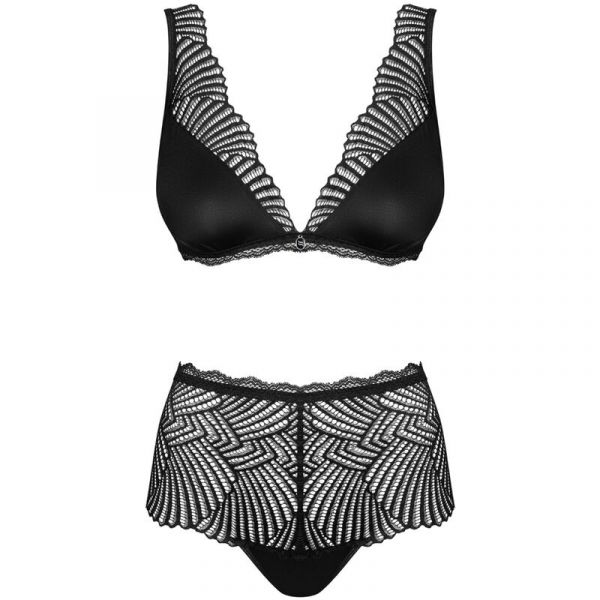 Klarita Completo in 2 pz in raso nero