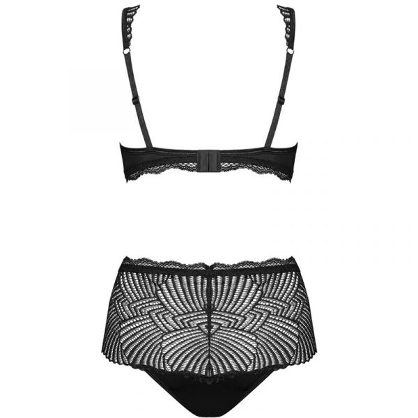 Klarita Completo in 2 pz in raso nero