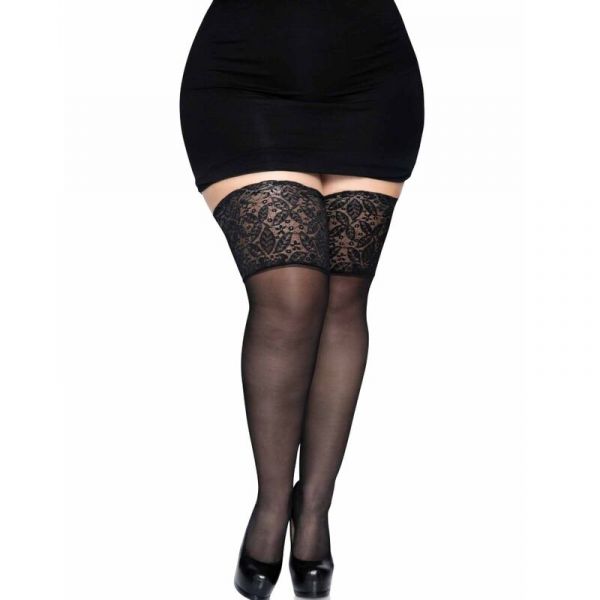 Leg Avenue: stay up sheer thigh high plus taglia