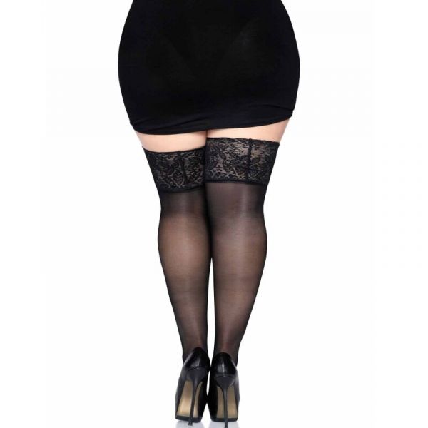Leg Avenue: stay up sheer thigh high plus taglia