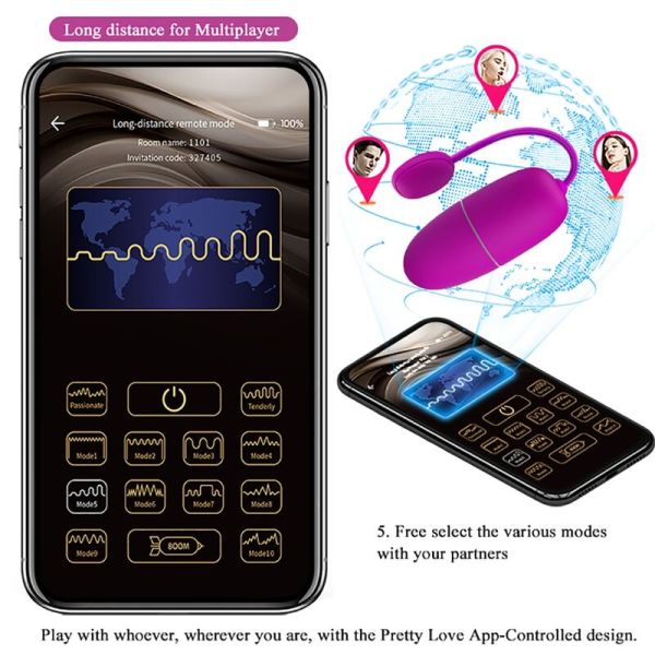 Ninfa Uovo vibrante controllato con APP