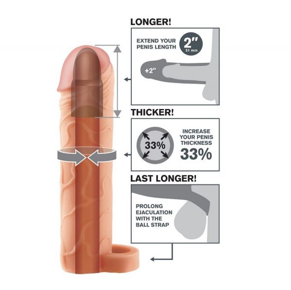 Guaina indossabile con anello per testicoli +5.1cm