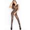 Catsuit di rete nero con passo aperto