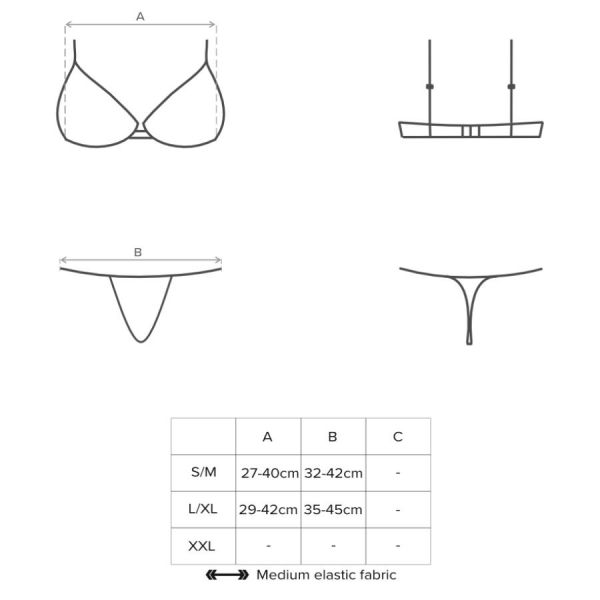 Delicanta set 2 pz con morbido reggiseno e mutandine sexy