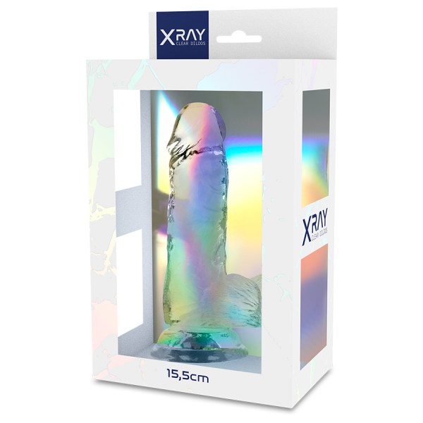Xray Dildo trasparente con testicoli