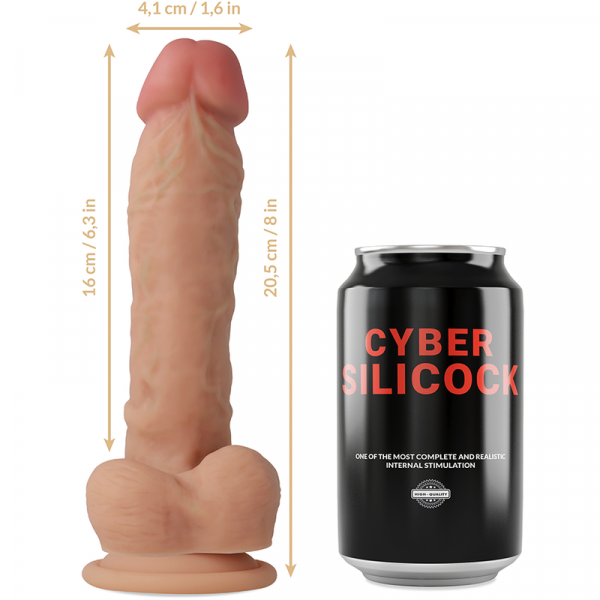 Dildo ultra realistico in silicone medicale da 20,5x4,1cm