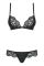 Laluna Completo intimo in tessuto glitterato e pizzo nero 2 pz