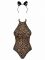 Leocatia Body leopardato con cerchietto travestimento