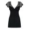 Moketta chemise sottoveste monocolorata con pizzo e tanga basso