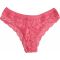 Perizoma donna in cotone elasticizzato e pizzo Noce-Corallo-Oceano