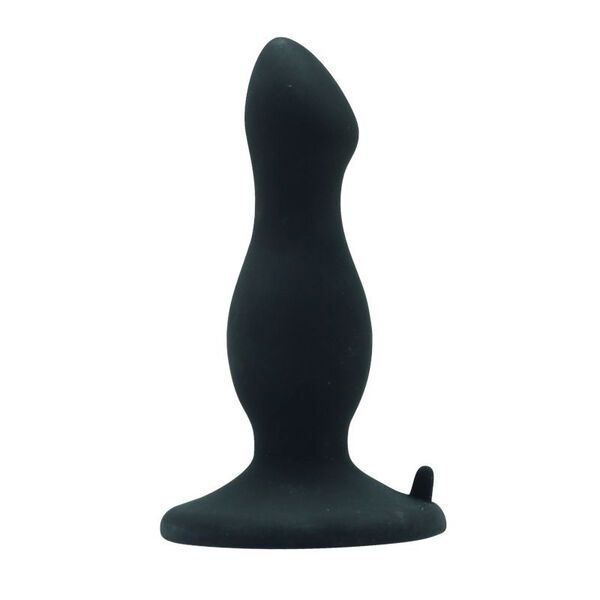 Plug anale in silicone con ventosa di colore nero