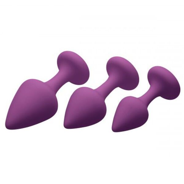 Set di 3 plug anali in silicone medicale