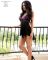 Babydoll in tulle e pizzo nero/viola