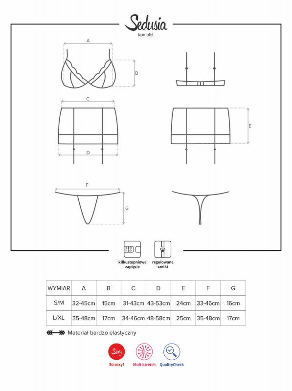 Sedusia Completo intimo nero 3pz