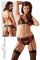 Set reggiseno reggicalze e perizoma con fiocchetti rose