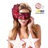 MASCHERA ROSSA CON PIUME E PAILLETTES