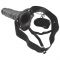 Vibratore strap-on nero cavo real rapture da 20 cm con testicoli