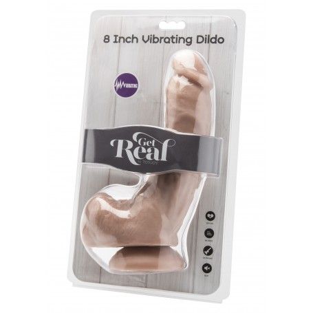 Vibratore realistico get real con testicoli e ventosa