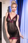 Camicia da notte in tulle e pizzo con tanga